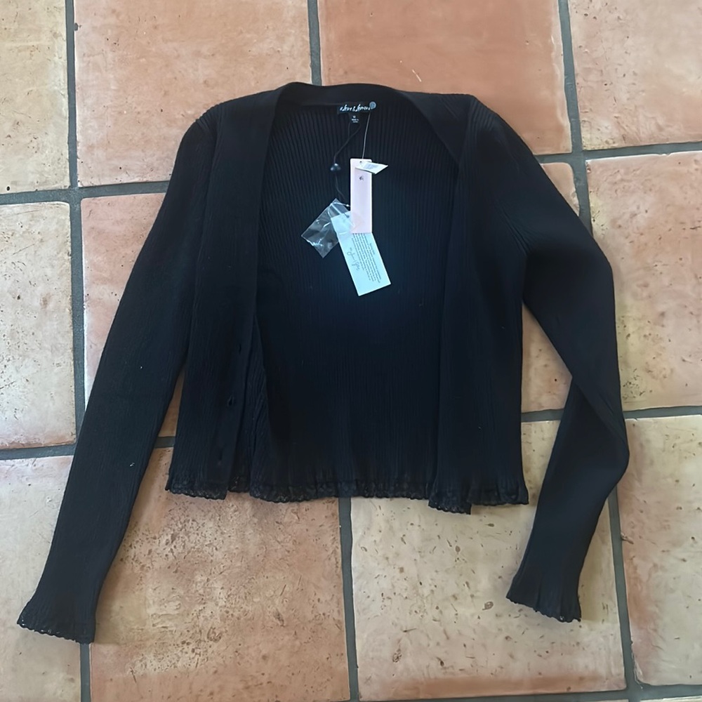 Black crop cardigan